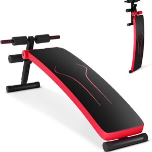 GYMAX Adjustable Sit-Up Bench – Foldable Ab Workout Bench
