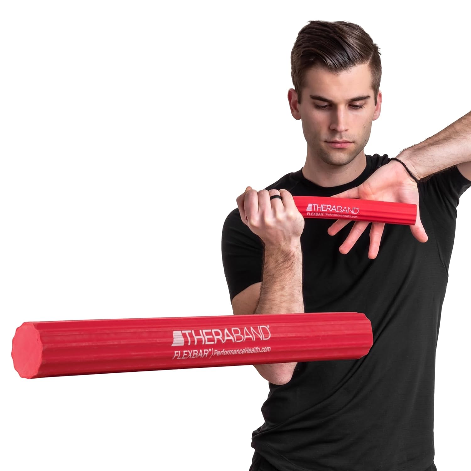THERABAND FlexBar Resistance Bar, Light, Red