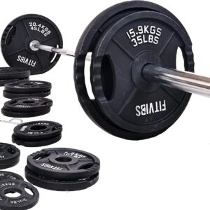 Signature Fitness 325lb Olympic Weight Set w/ 7FT Bar