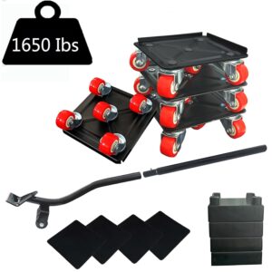 KAZBFDUB Heavy-Duty Furniture Dolly Set, 1650 lbs, Red
