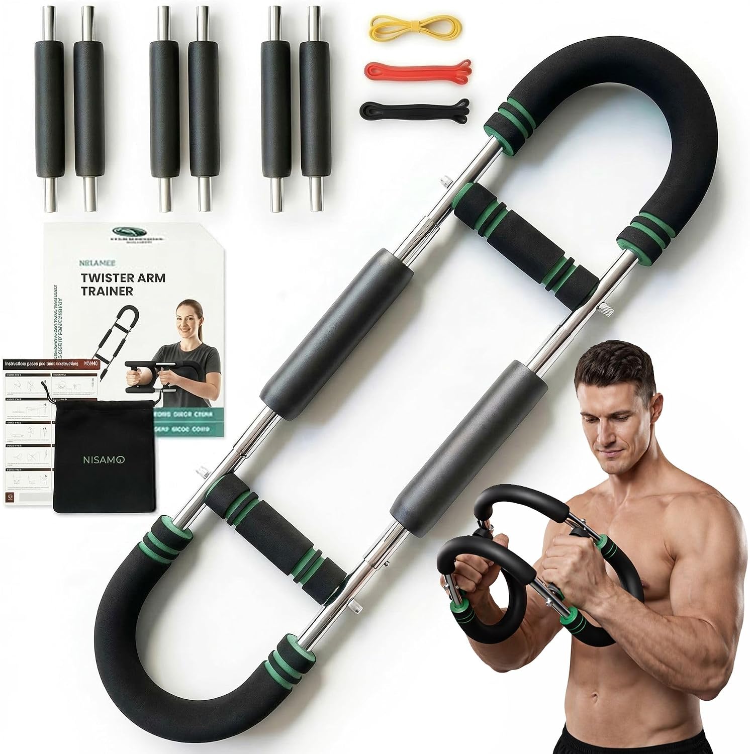 NISAMO Adjustable Twister Arm Trainer, 30-120 lbs