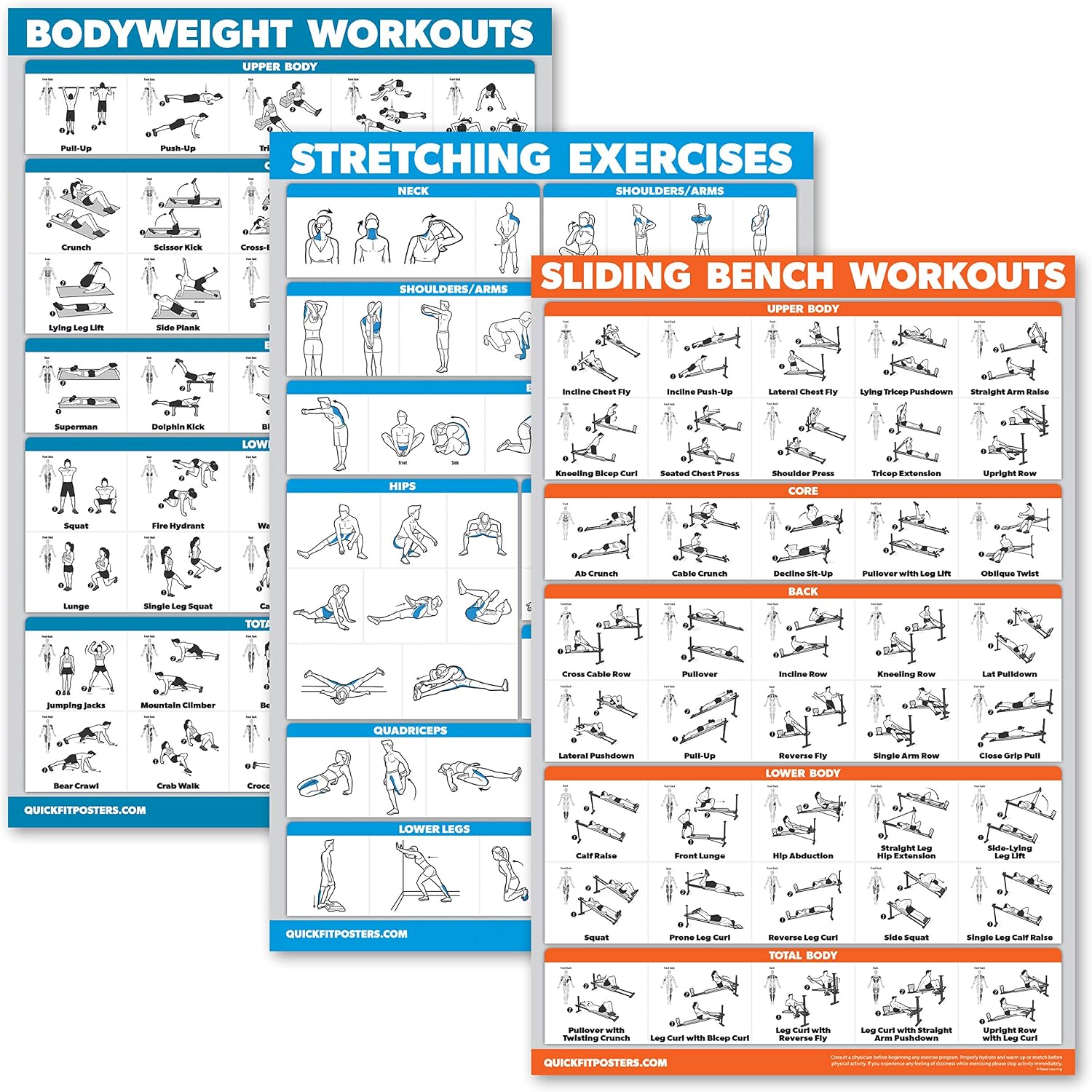 Palace Learning 3-Pack Workout Charts Set