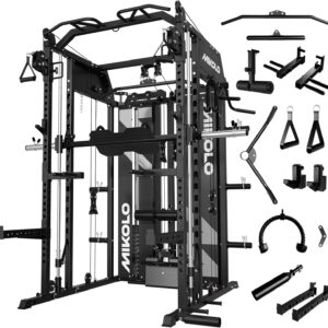 Mikolo Smith Machine Home Gym with 264lb Weight Stack