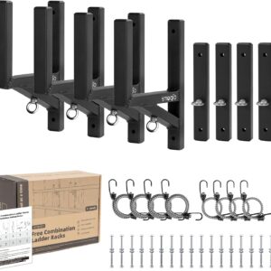 SMOQIO 4-Rack Aluminum Trailer Ladder Rack, Black