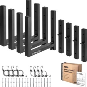 SMOQIO Trailer Ladder Rack, 400lb Black Aluminum