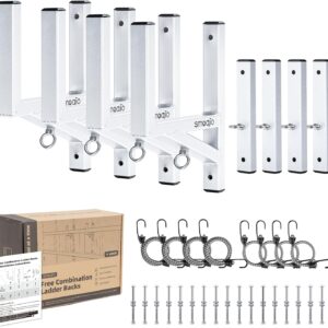SMOQIO Trailer Ladder Rack, 4-Rack, 400 lb Load, Silver