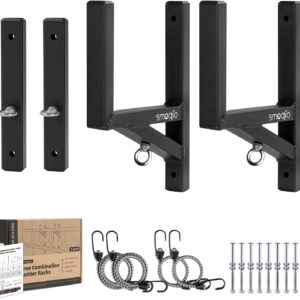SMOQIO Trailer Ladder Rack - 2 Racks, 200 lb, Black Aluminum