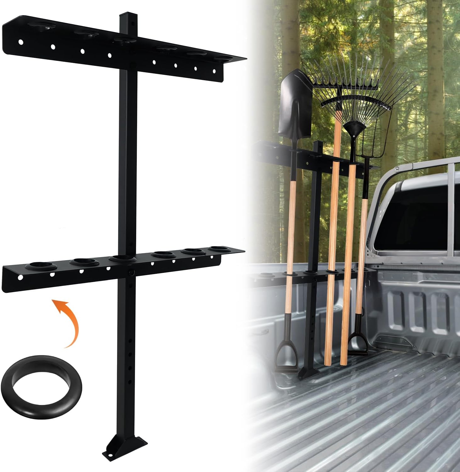 MEWSDEN Trailer Racks for 6 Lawn Tools w/Rubber Grommets