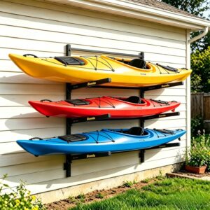 Bonnlo Adjustable Kayak Wall Rack - Heavy Duty Storage