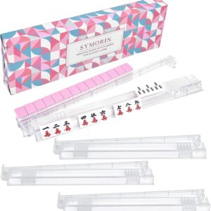 4-Pack Non-Slip Mahjong Racks with Pushers