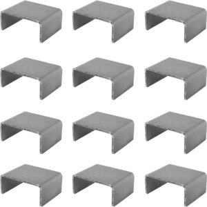 12 Pack Heavy-Duty Weld-On Trailer Stake Pockets - 2x4 Raw Steel