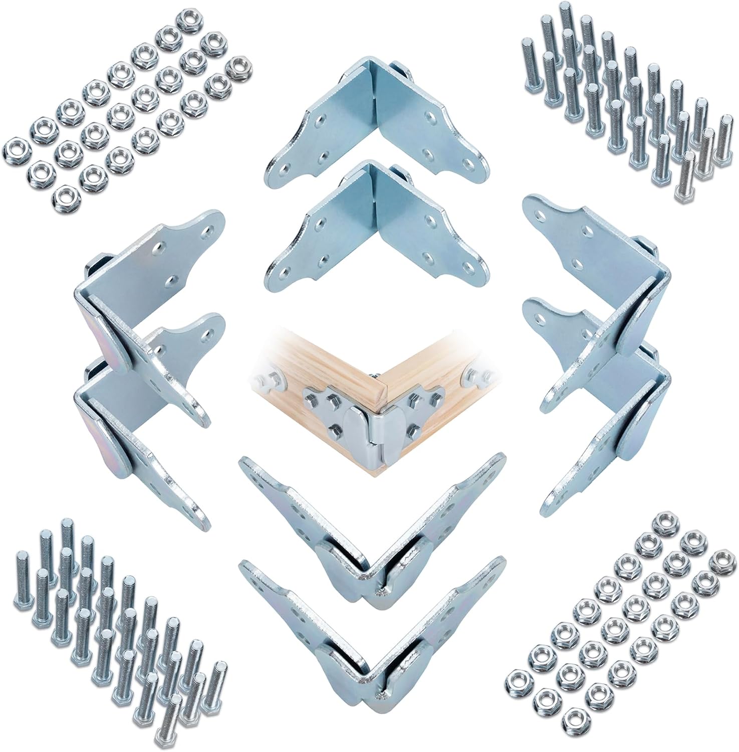 Lonffery 8 Sets Trailer Stake Side Brackets w/Screws