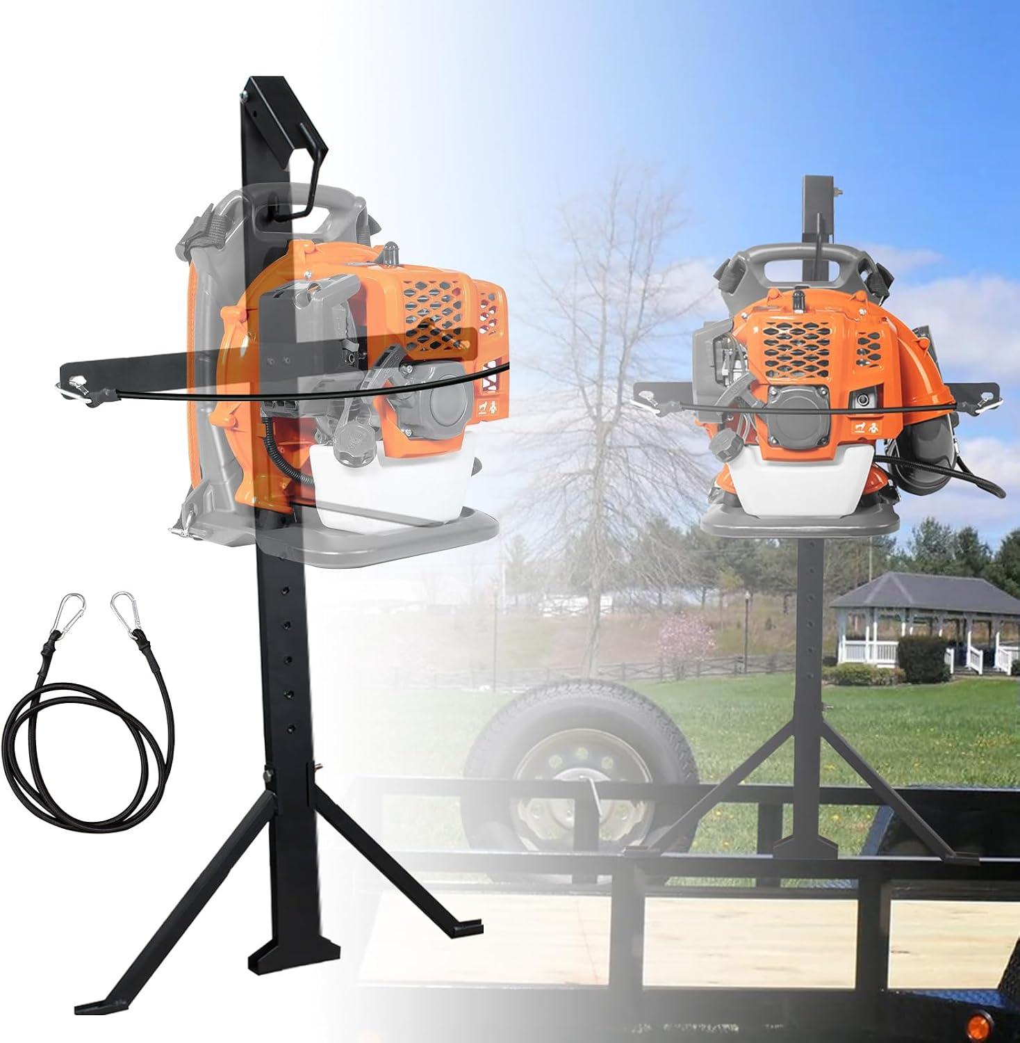Trailer Backpack Blower Rack w/ Lock Holes