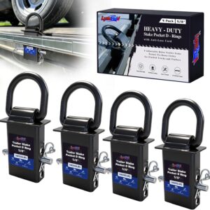 Heavy-Duty Trailer Tie-Down D-Rings, 18K LBS, 4-Pack