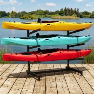 Baotree 3-Kayak Storage Rack w/ Wheels & Adjustable Arms
