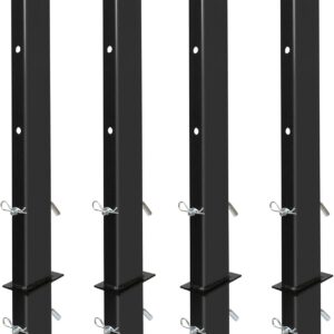 4-Pack 30in Black Pipe Stakes w/ D-Ring for Trailer