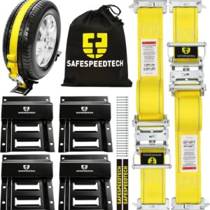 UTV Wheel Chocks & Tie Downs, 4400 LBS Strength (2-Pack)