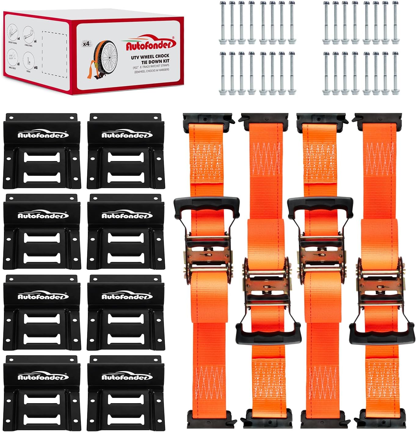 Heavy-Duty Wheel Chock Tie Down Kit (4500lb) - 8-Pack