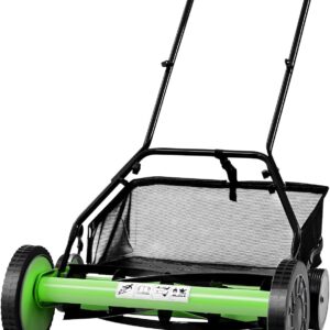 20in Manual Reel Lawn Mower with Grass Catcher