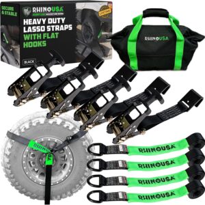 Rhino USA 4-Pack Tie Down Straps 10,000lbs – Car Hauler Kit
