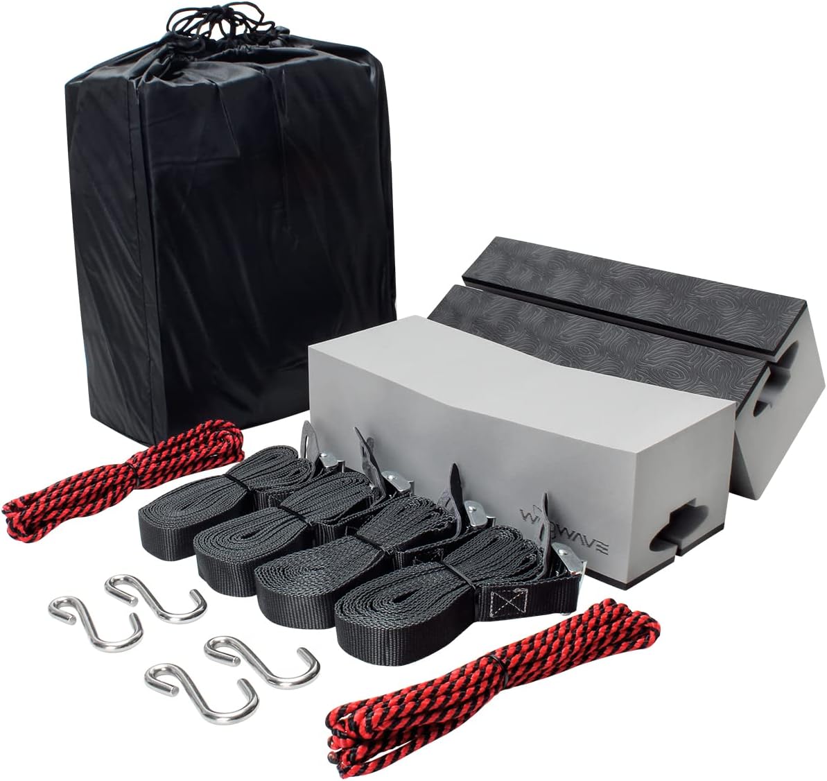 WOOWAVE Kayak Carrier Kit for Any Roof Rack – 12" Foam Blocks