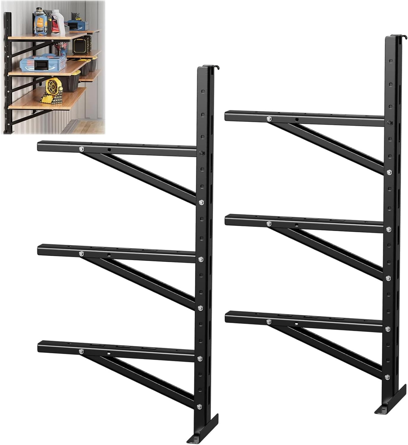 tonchean Heavy-Duty 2-Pack Shipping Shelving Brackets