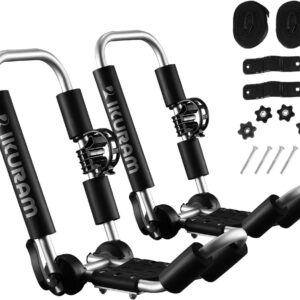 IKURAM R Aluminum Kayak Roof Rack - Folding J-Style