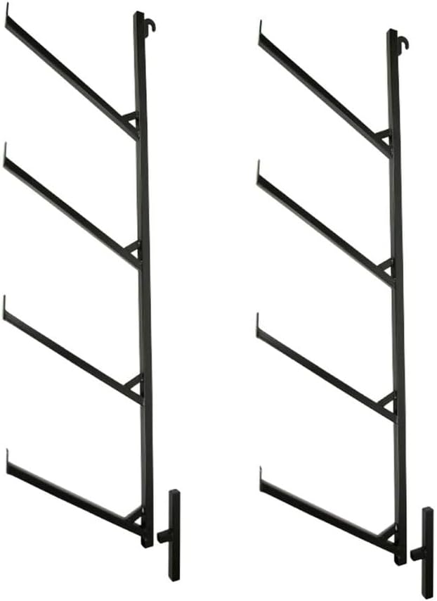 Mytee 2-Pack 4-Tier Pipe Rack, 64in H x 18in L, Black