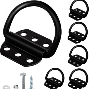 6-Piece Heavy-Duty Trailer Anchor D-Rings, 1/4"