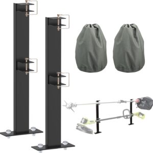Heavy-Duty Trimmer Rack Holder Set with 2 Waterproof Covers