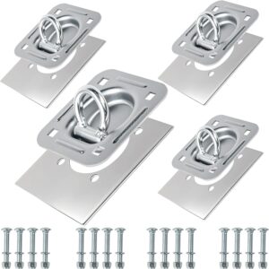Digank 4-Pack 6,000 Lb Tie-Down Anchors - Silver