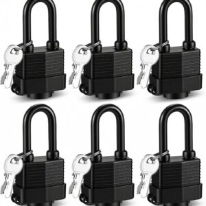 6-Pack Waterproof Keyed Alike Padlocks Heavy Duty
