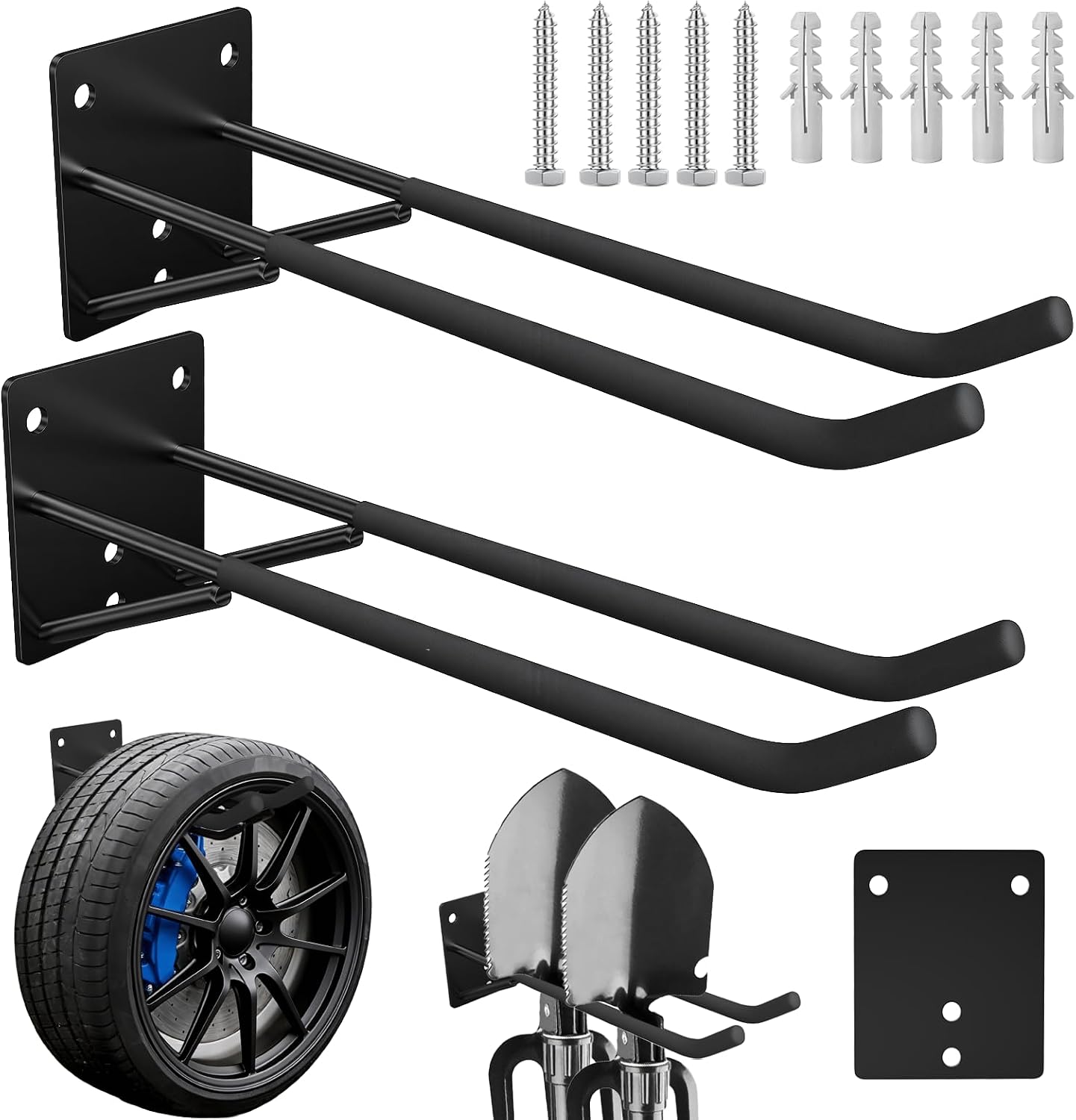 2-Pack Heavy Duty Garage Storage Hooks 14" (170 LBS)
