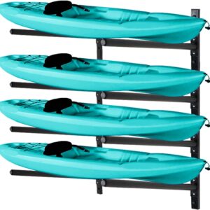 Heavy-Duty 4-Kayak Wall Rack, Adjustable Storage