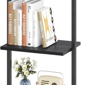 ELYKEN 5-Tier Ladder Shelf, Black Wood & Metal
