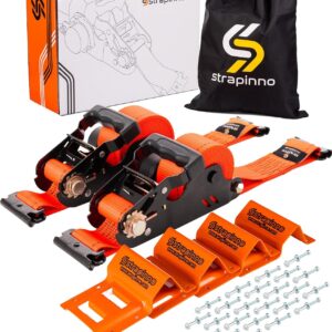 Strapinno 4500lb Retractable Tie-Down Kit w/ Chocks