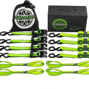 STARLEAPARTS 4-Pack Ratchet Tie Down Straps 2,100lb