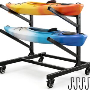 Ultrawesome 2/4-Tier Kayak Rack - 600lb Capacity, Wheels