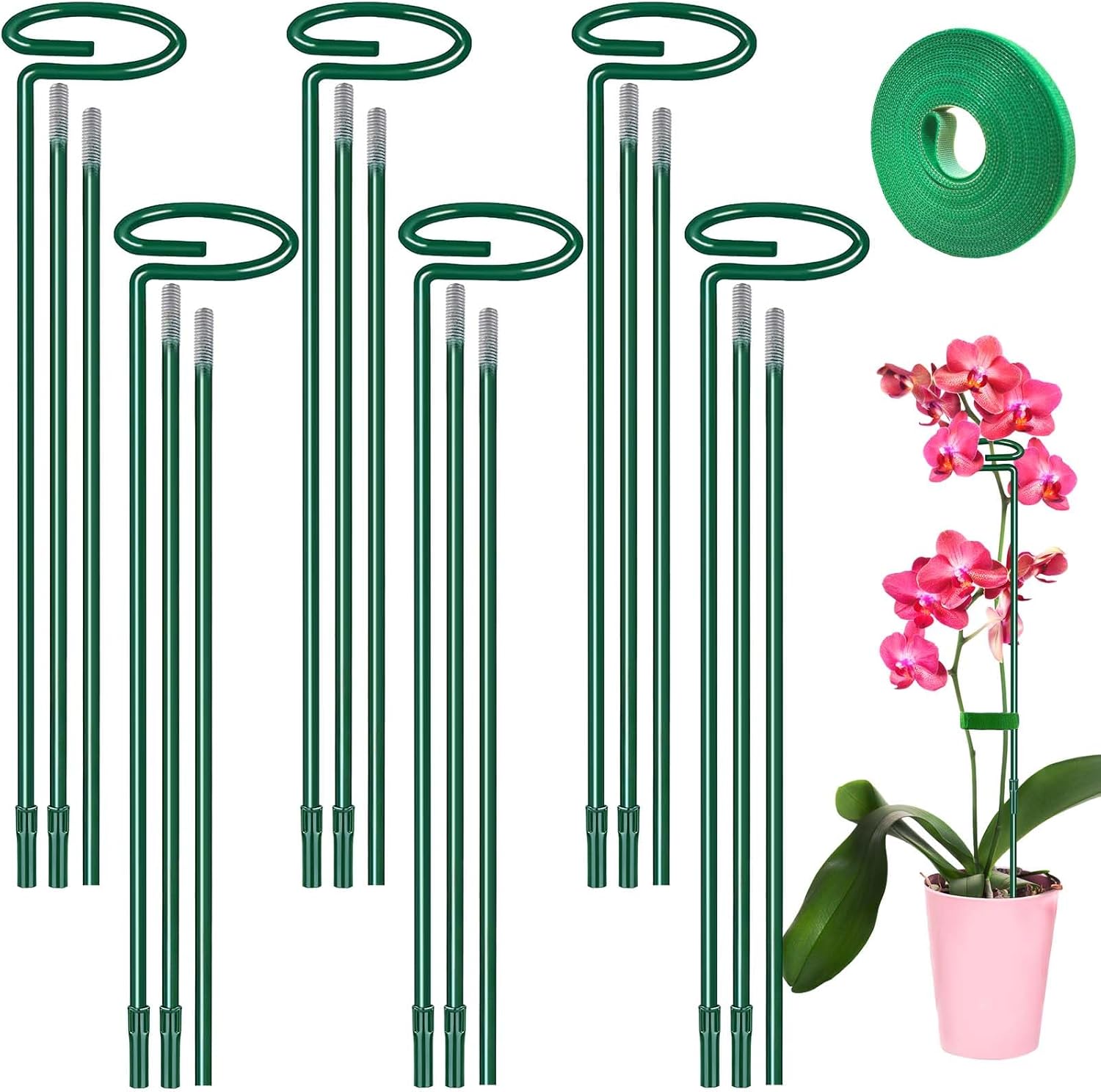 HiGift 6-Pack Adjustable Metal Plant Stakes