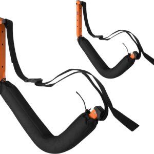 Kayak Storage Hooks - Set of 2, 125lb Wall Hangers (Orange)