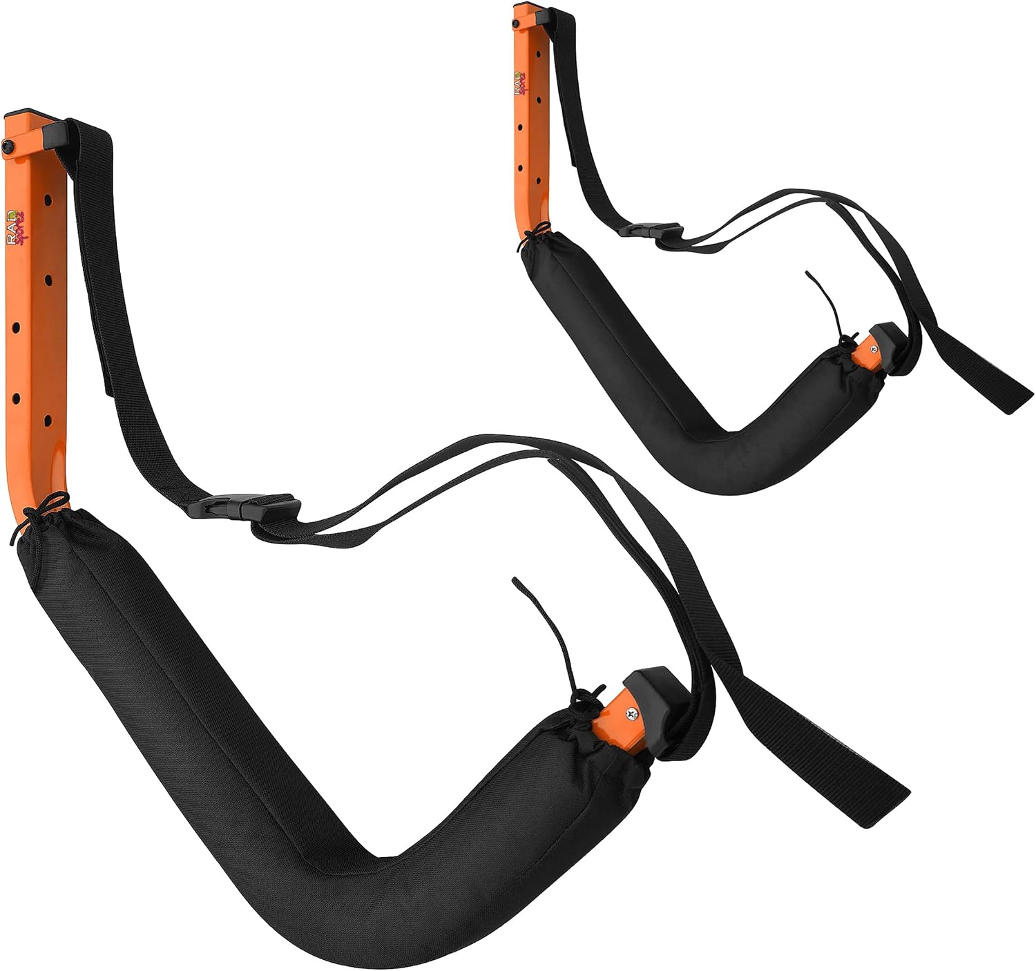 Kayak Storage Hooks - Set of 2, 125lb Wall Hangers (Orange)