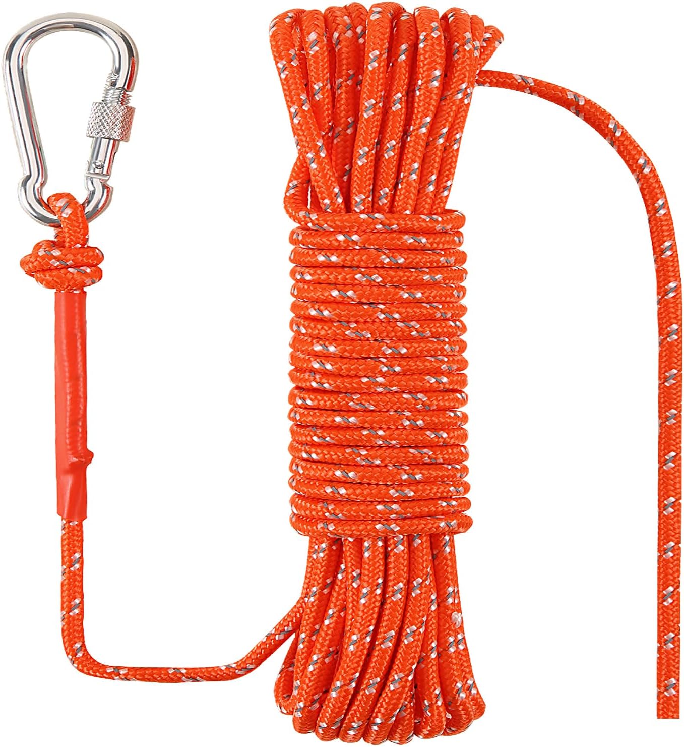 NorthPada 1/4" x 32ft Marine Rope, Reflective Orange