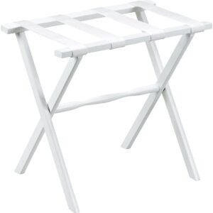 HomeRoots White Wood Luggage Rack - Folding & Sturdy