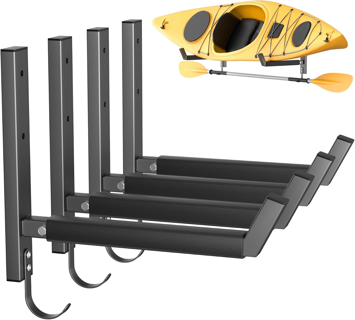 TORACK Wall Kayak Rack - Holds 2 Kayaks, 200 lbs