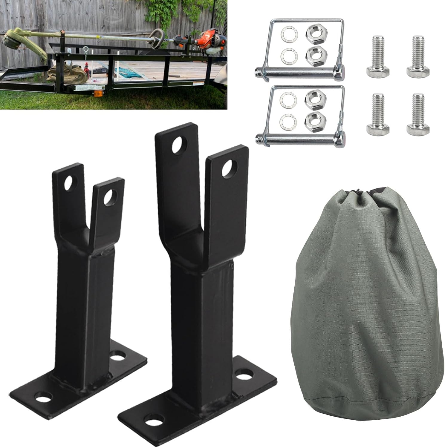 Heavy-Duty Weed Eater Rack Holder & Cover Set