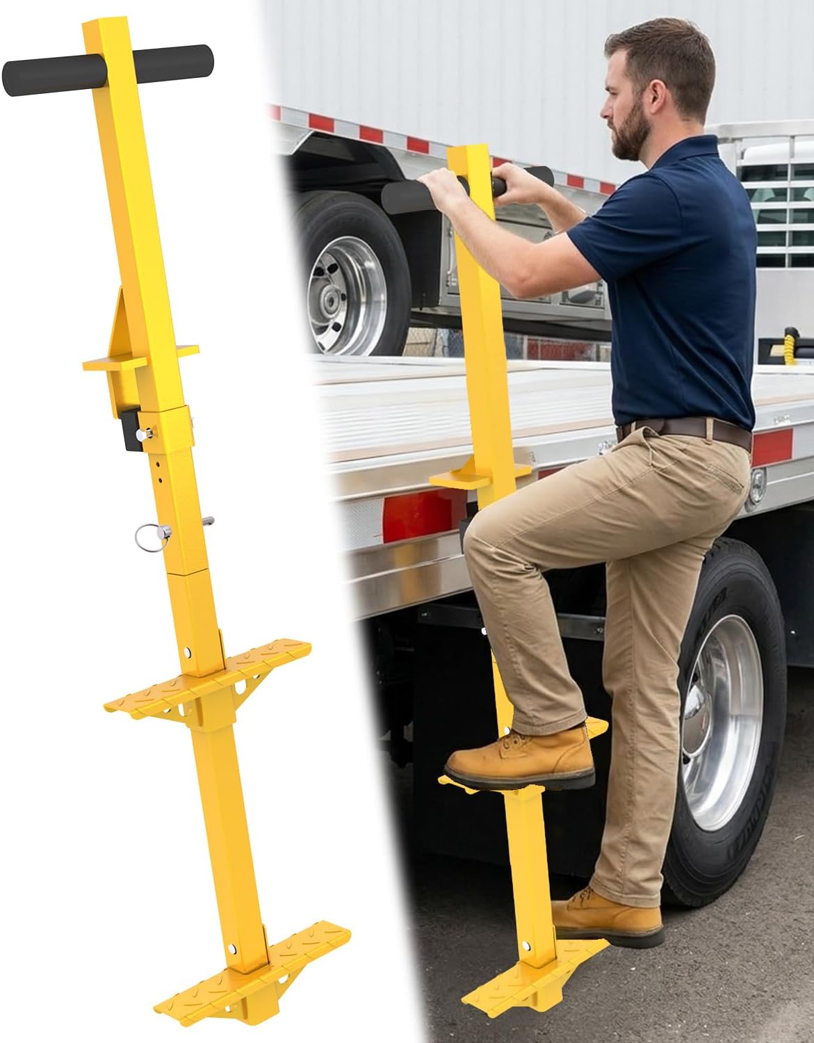 Taeoox Heavy-Duty Truck Deck Steps, 450LBS Capacity