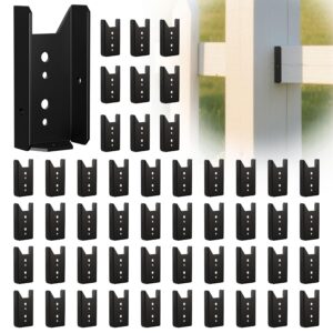 50PCS Black 2x4 Fence Brackets - Heavy-Duty Steel Deck Railing