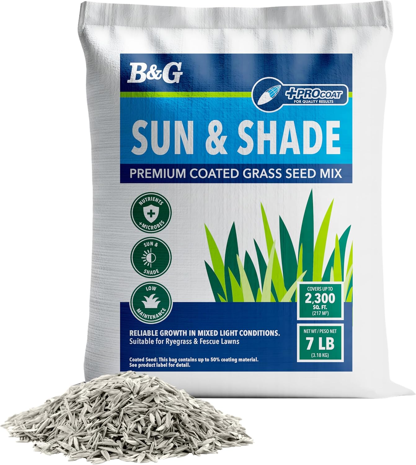 Premium Sun & Shade Grass Seed Mix 7 lb