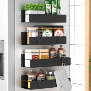 HuggieGems 4-Pack Magnetic Spice Rack, Black