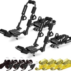 ARKSEN 2-Pair Kayak Roof Rack Set - Heavy Duty J-Bar Carrier